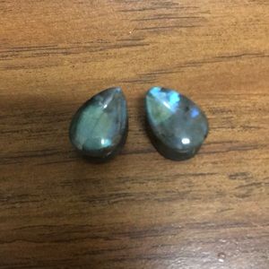 Labradorite teardrop plugs